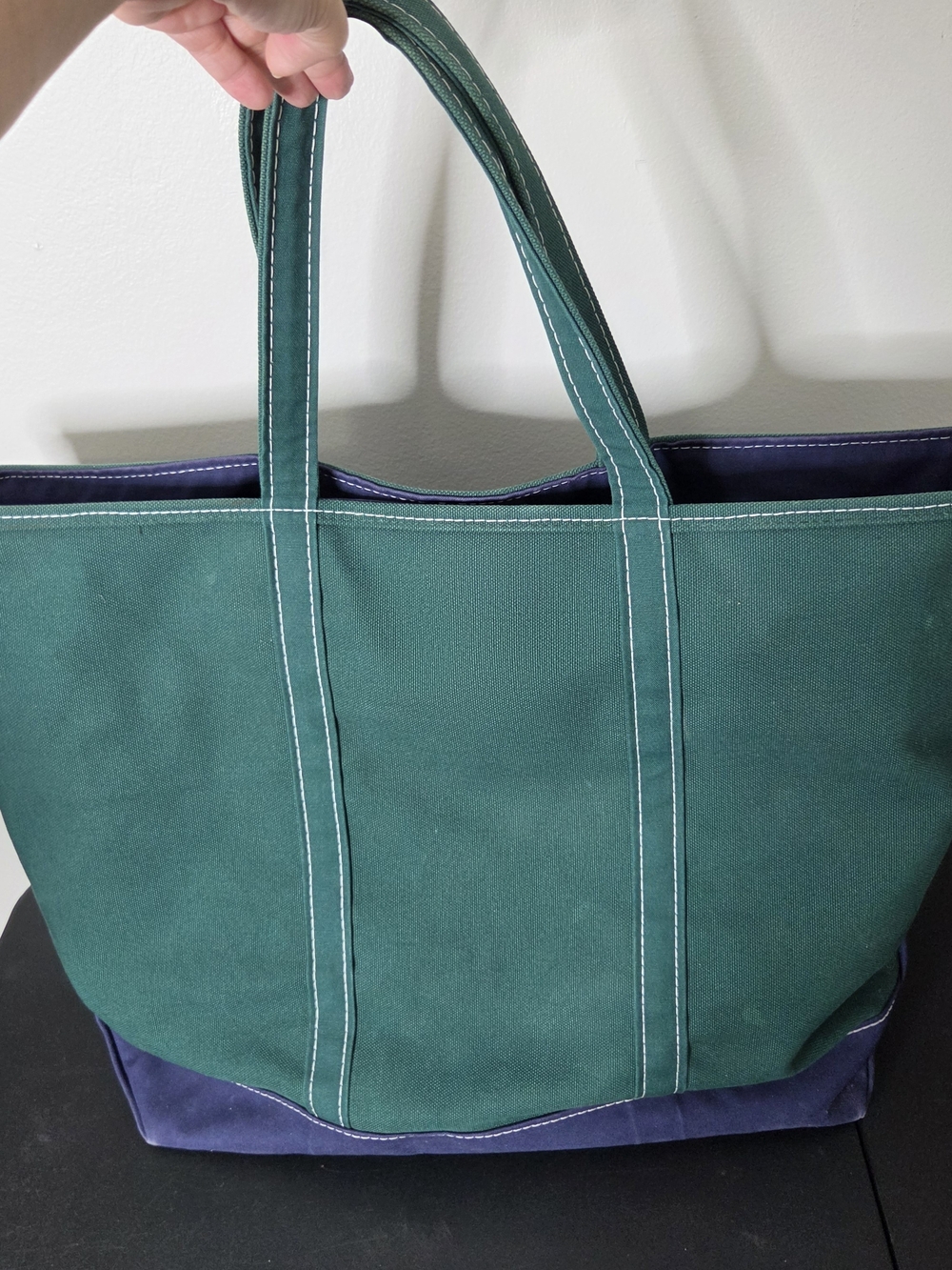 Rare Vintage L.L. Bean XL Boat & Tote Green/Blue Heavy Canvas Made In U.S.A. - Picture 4 of 12